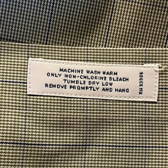 -Brooks Brothers Green/Navy Windowpane Button-Down Non-Iron L/S Shirt 15.5-32 - Picture 10 of 11